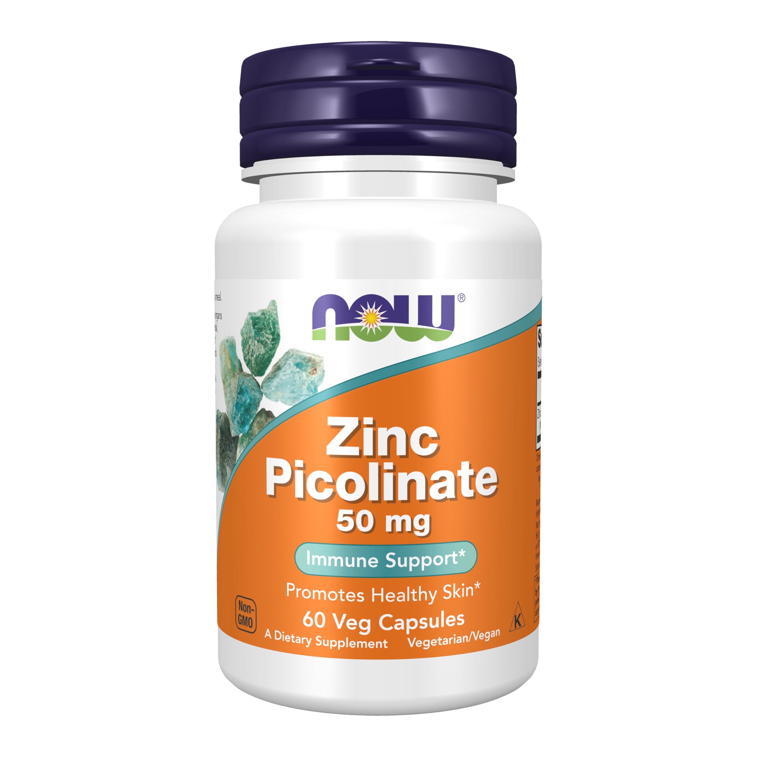 NOW Foods Zinc Picolinate 50 mg: botella de cápsulas para uso diario