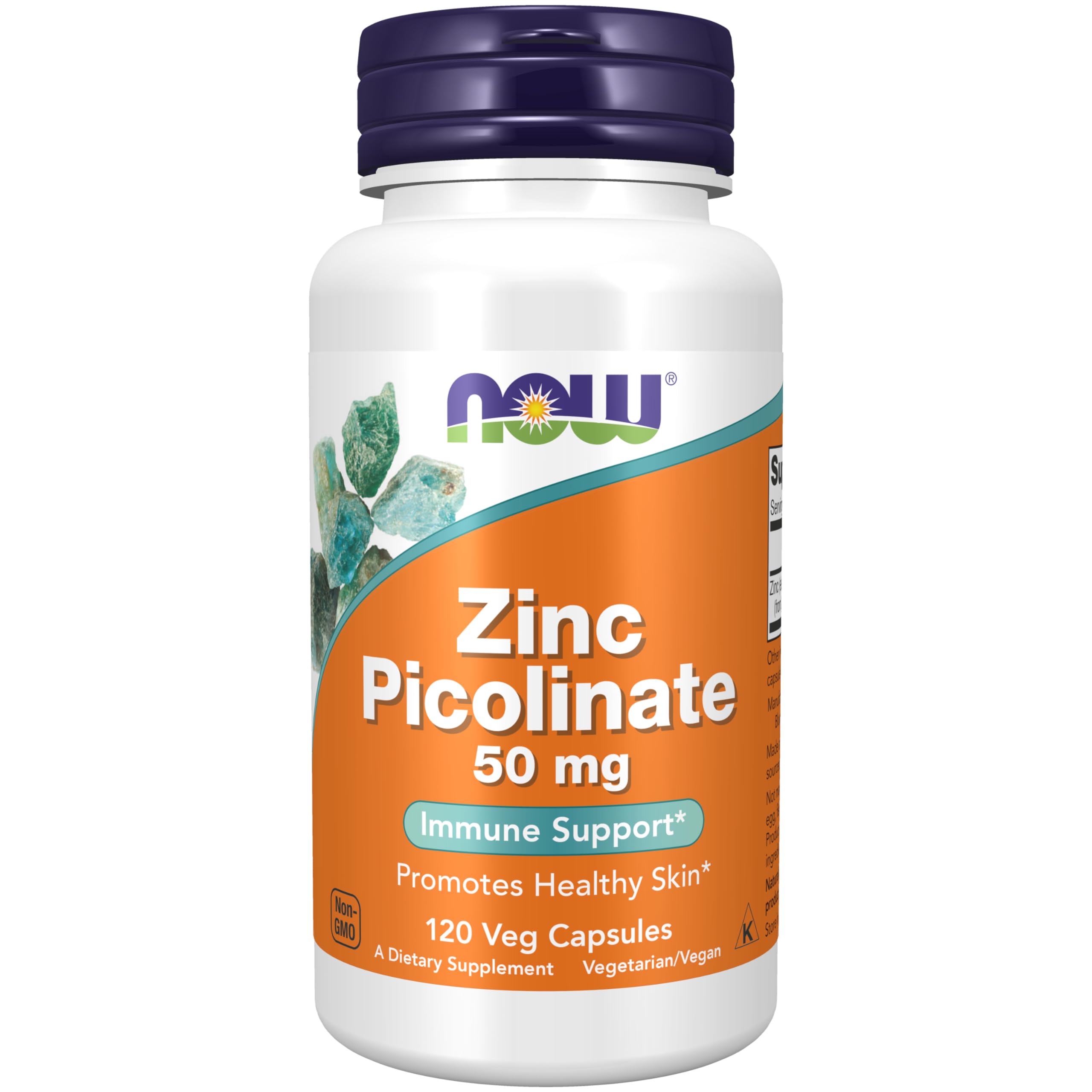 NOW Foods Zinc Picolinato 50 mg, botella: posible apoyo a funciones enzimáticas.