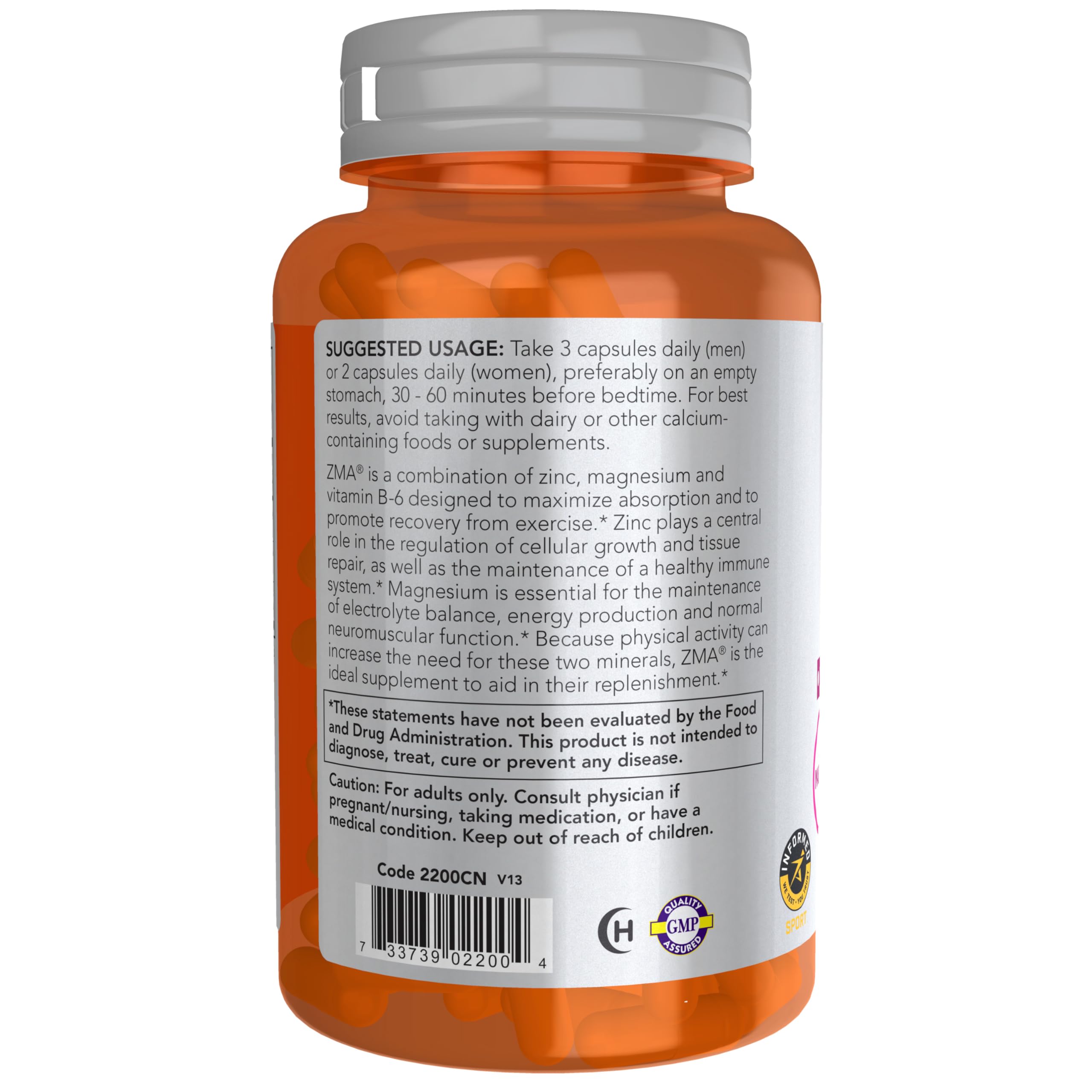 NOW Foods ZMA caja: empaque compacto para almacenamiento cómodo en el hogar.