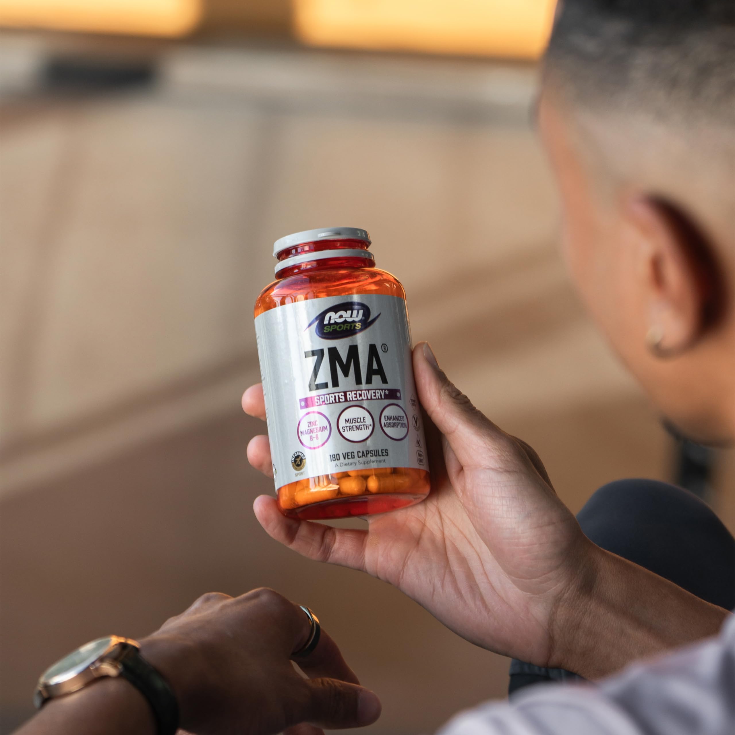 NOW Foods ZMA: lista de ingredientes, sin gluten ni alérgenos comunes.