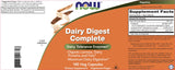 NOW Dairy Digest Complete – uso con comida para facilitar la digestión de lácteos.