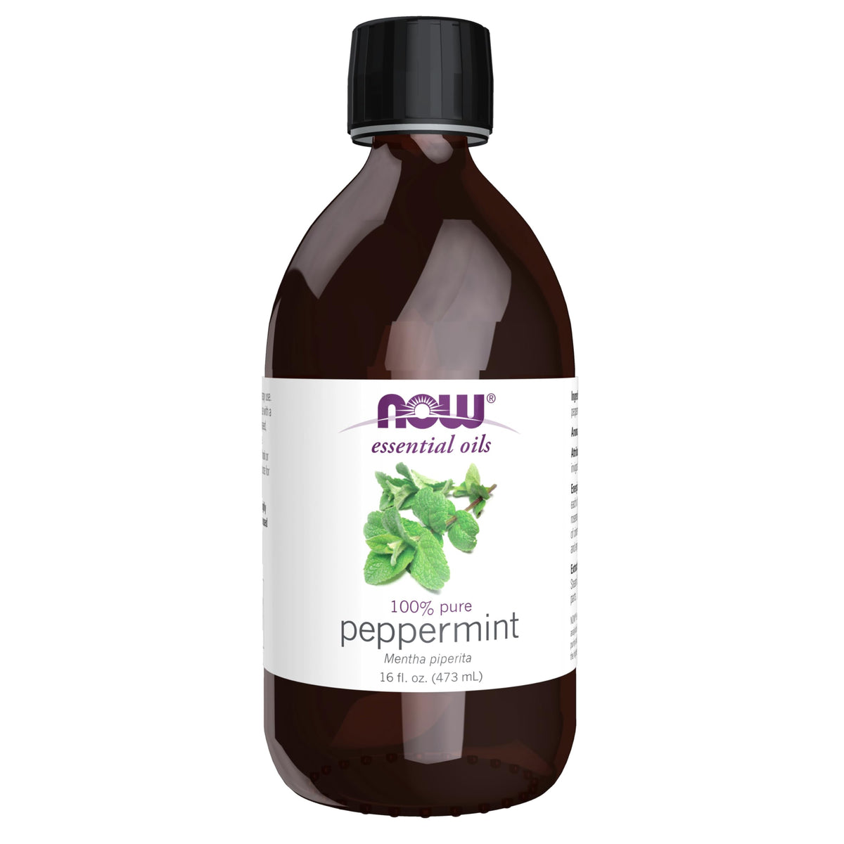 NOW Foods Aceite Esencial de Menta en botella de 16 oz, aroma fresco para difusor.
