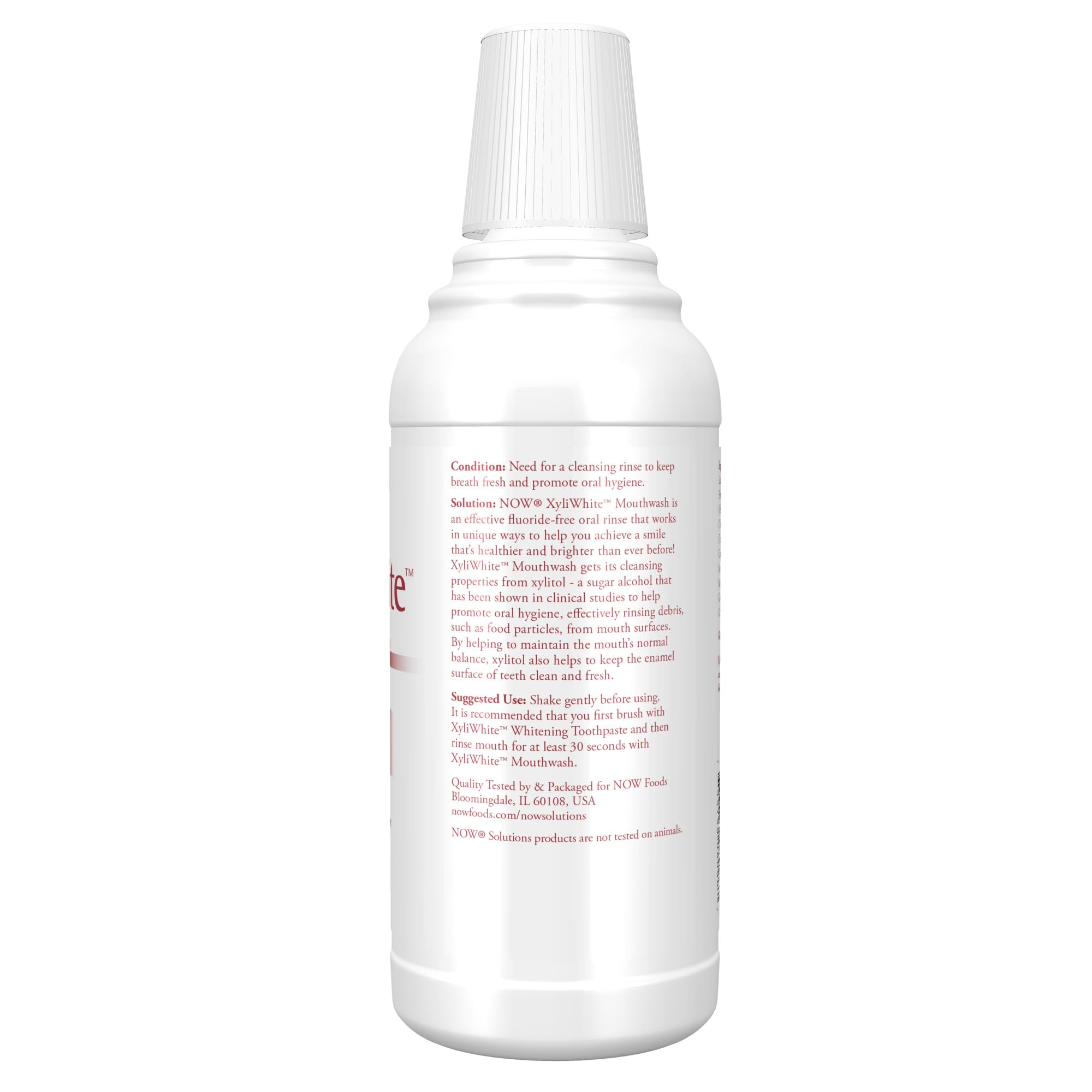 NOW Solutions XyliWhite aroma canela-hierbas para una experiencia de enjuague agradable.