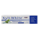 NOW Solutions XyliWhite gel dental Platinum Mint, empaque visible y sensación fresca al abrir