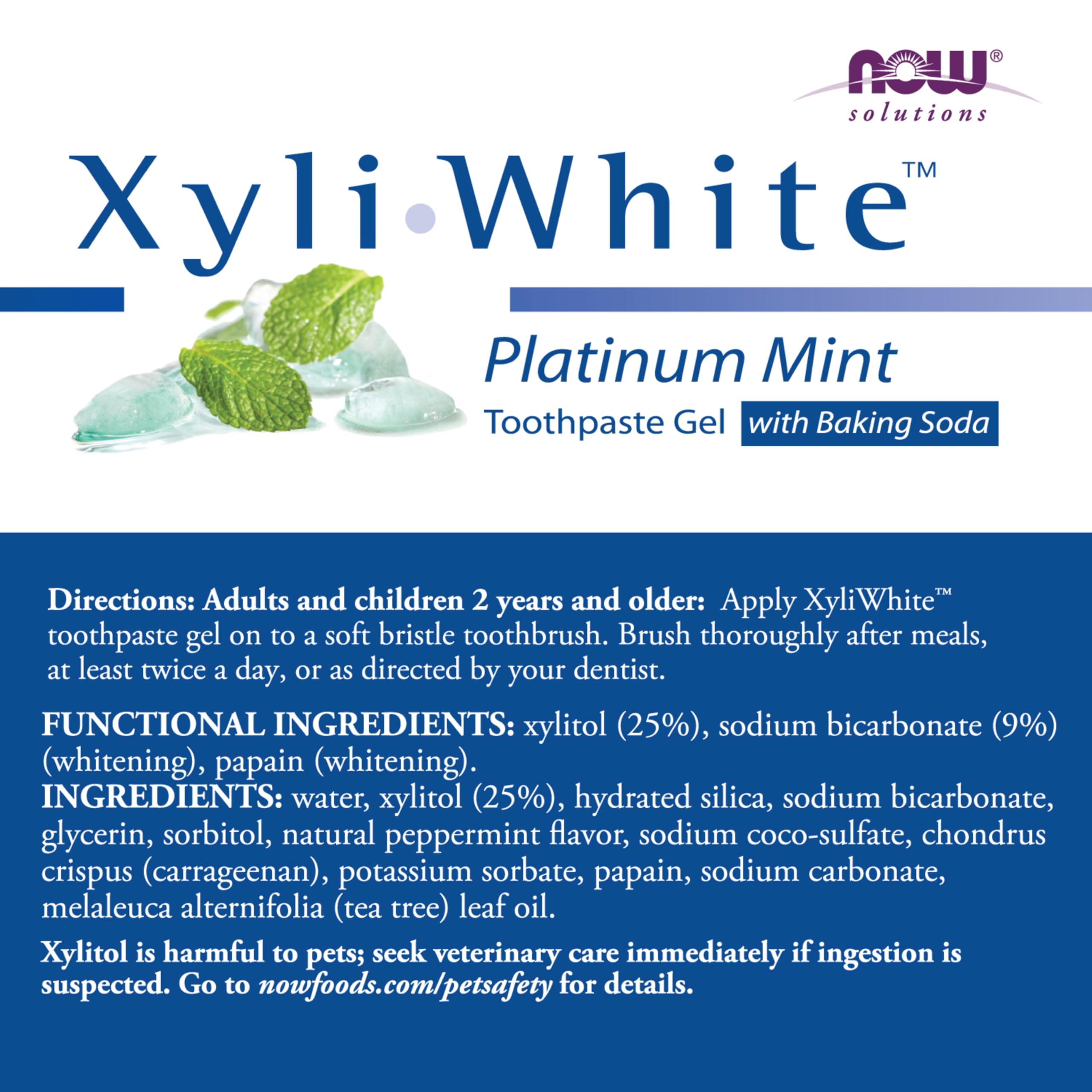 NOW Solutions XyliWhite gel dental, uso diario para limpieza sin fluoruro