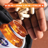 NOW Foods Arginina Citrulina - etiqueta frontal con información clara.