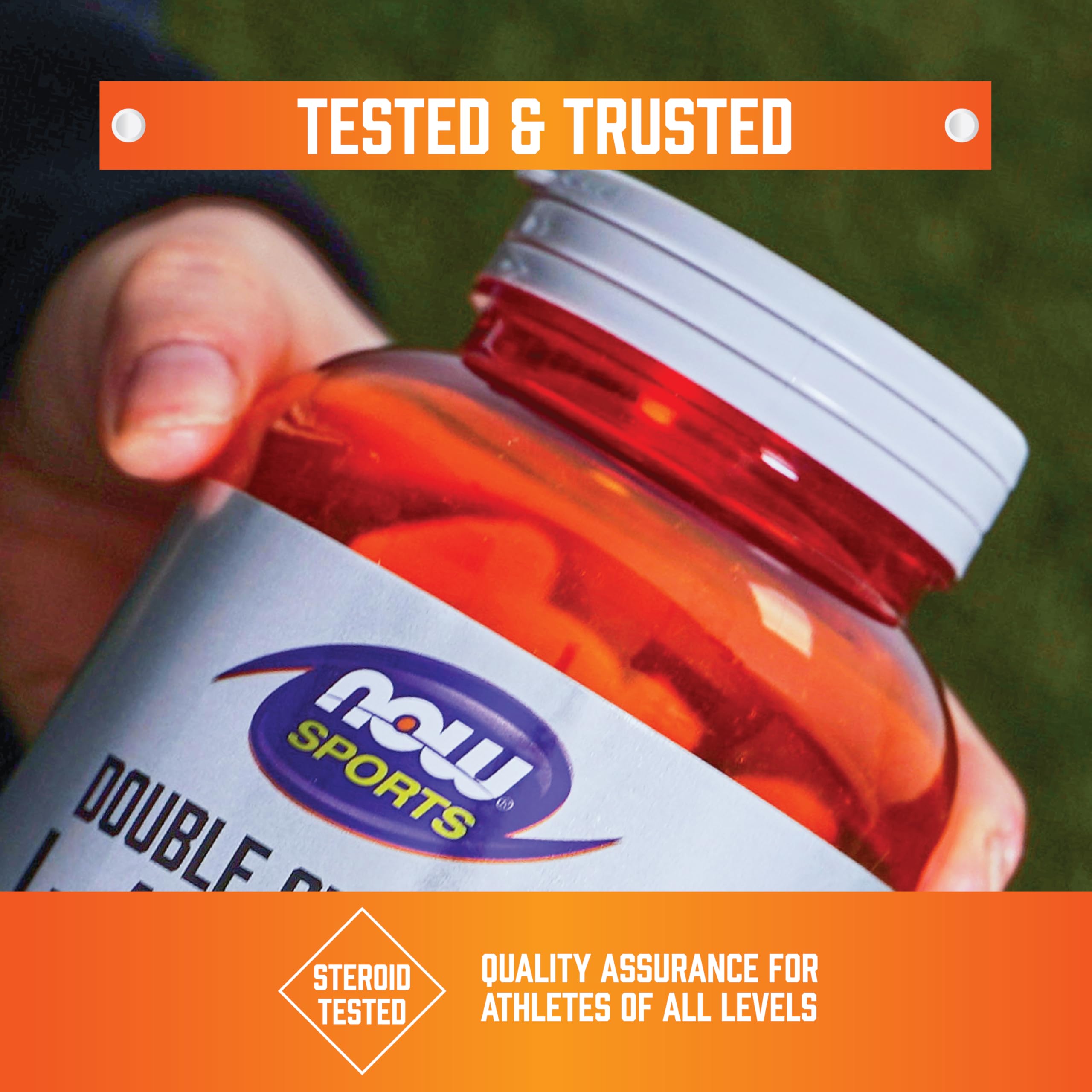 NOW Sports Arginina Citrulina - tapa abierta lista para tomar.
