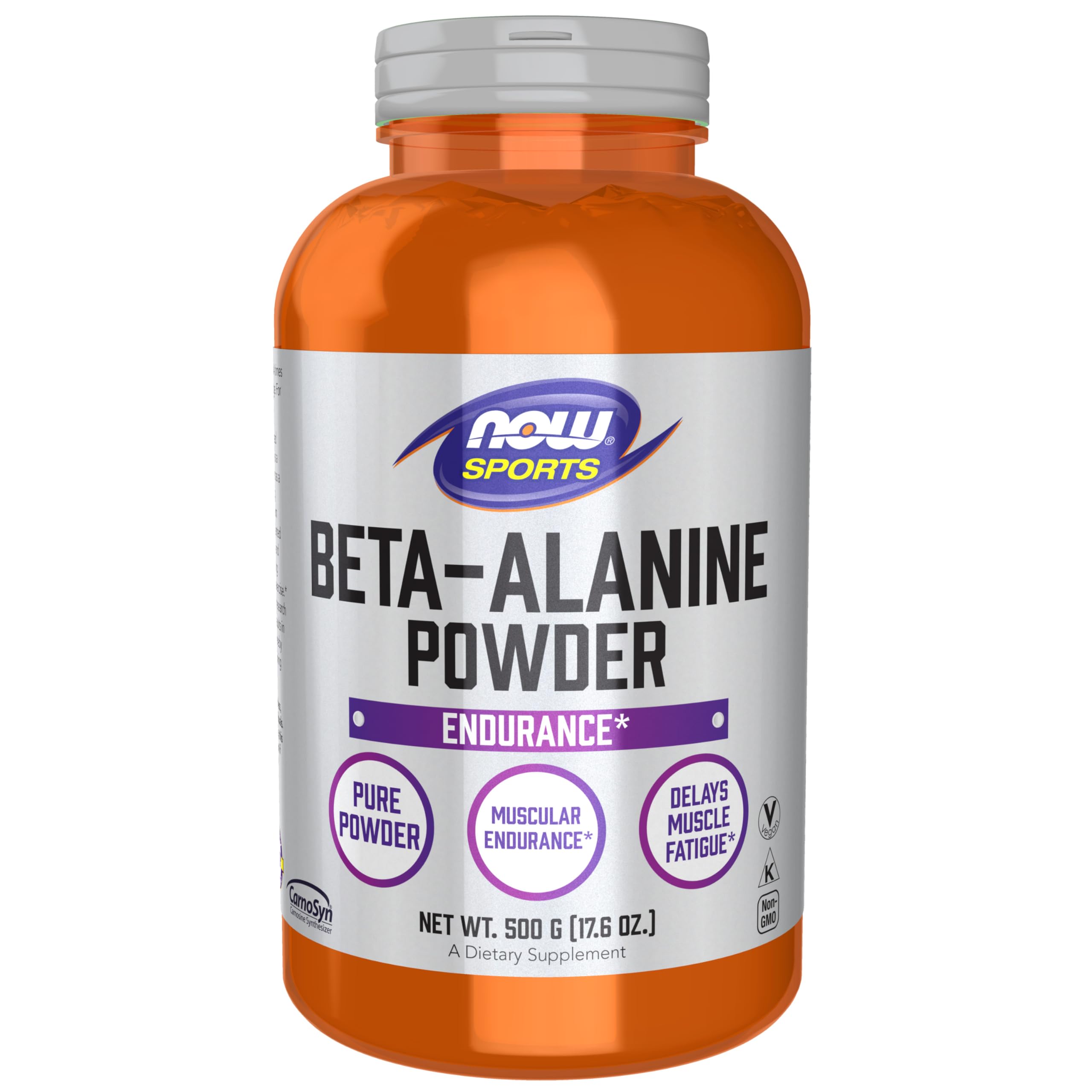 NOW Foods Beta-Alanina en polvo, botella, apoyo a la resistencia muscular durante entrenamientos intensos.