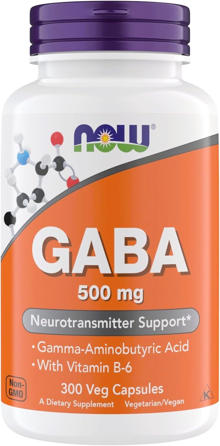 NOW Foods GABA 500 mg, botella, apoyo para relajación diaria