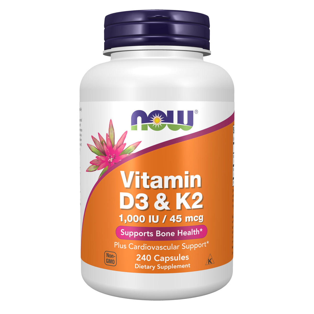 NOW Foods Vitamina D3 K2 cápsulas veganas, apoyo a la salud ósea y dental