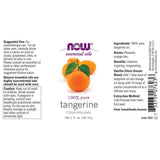 NOW Foods Tangerine Oil con etiqueta frontal, aroma brillante para elevar el ánimo