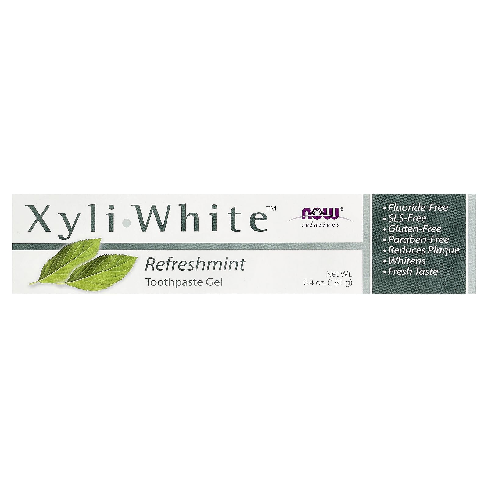 NOW Xyliwhite Refreshmint pasta de dientes, textura fresca para cepillado diario.