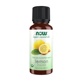 NOW Foods Aceite de limón orgánico, botella de 1 onza, aroma fresco para aromaterapia.