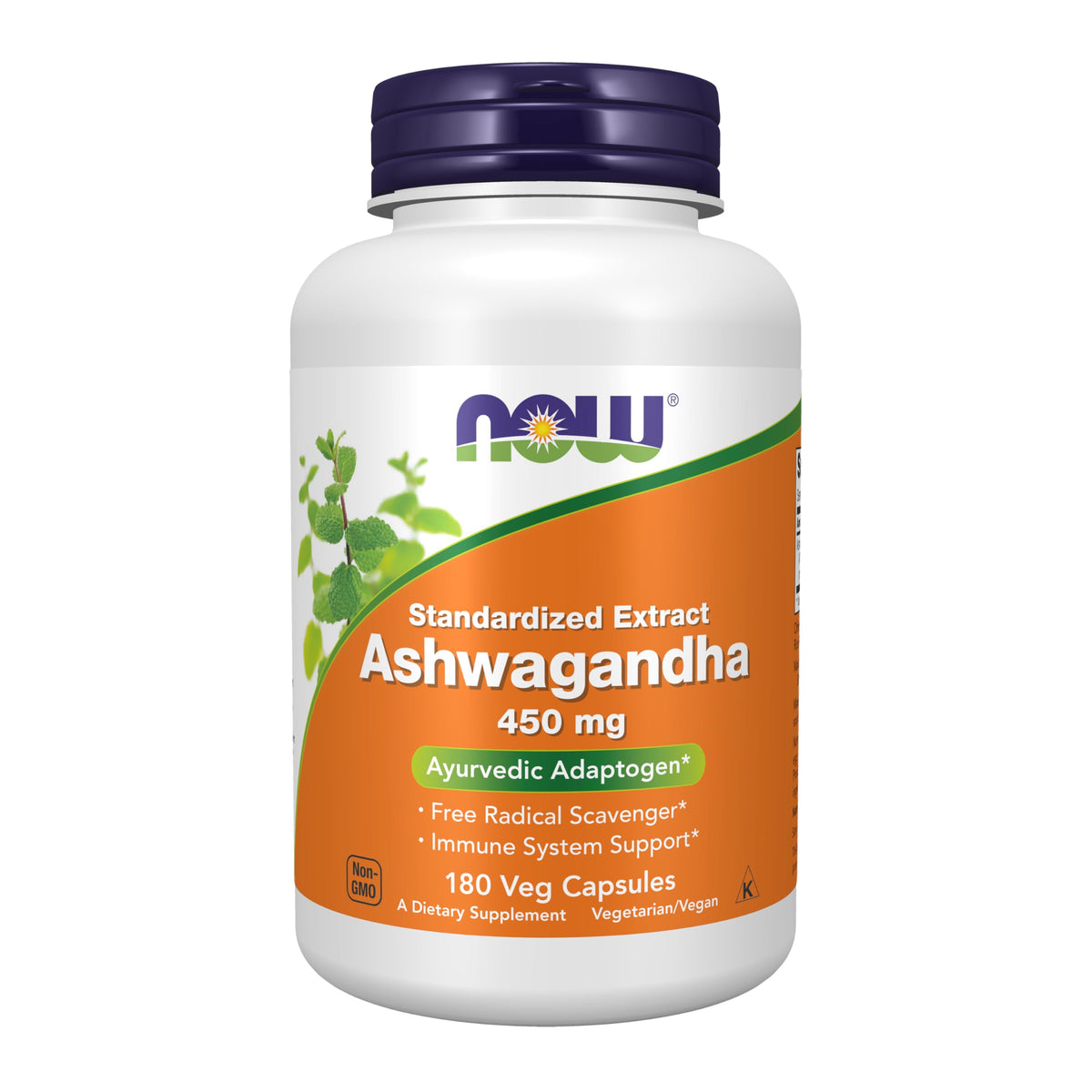 NOW Foods Ashwagandha cápsulas vegetales para apoyo general y equilibrio.