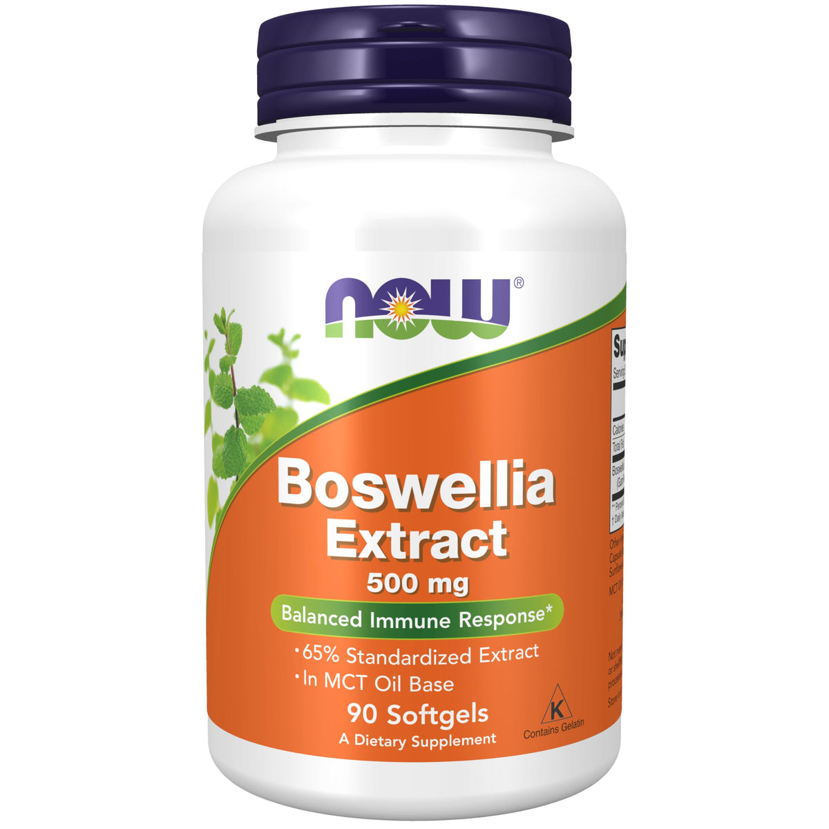 NOW Foods Boswellia extracto capsulas blandas en bote, opcion conveniente para uso diario.