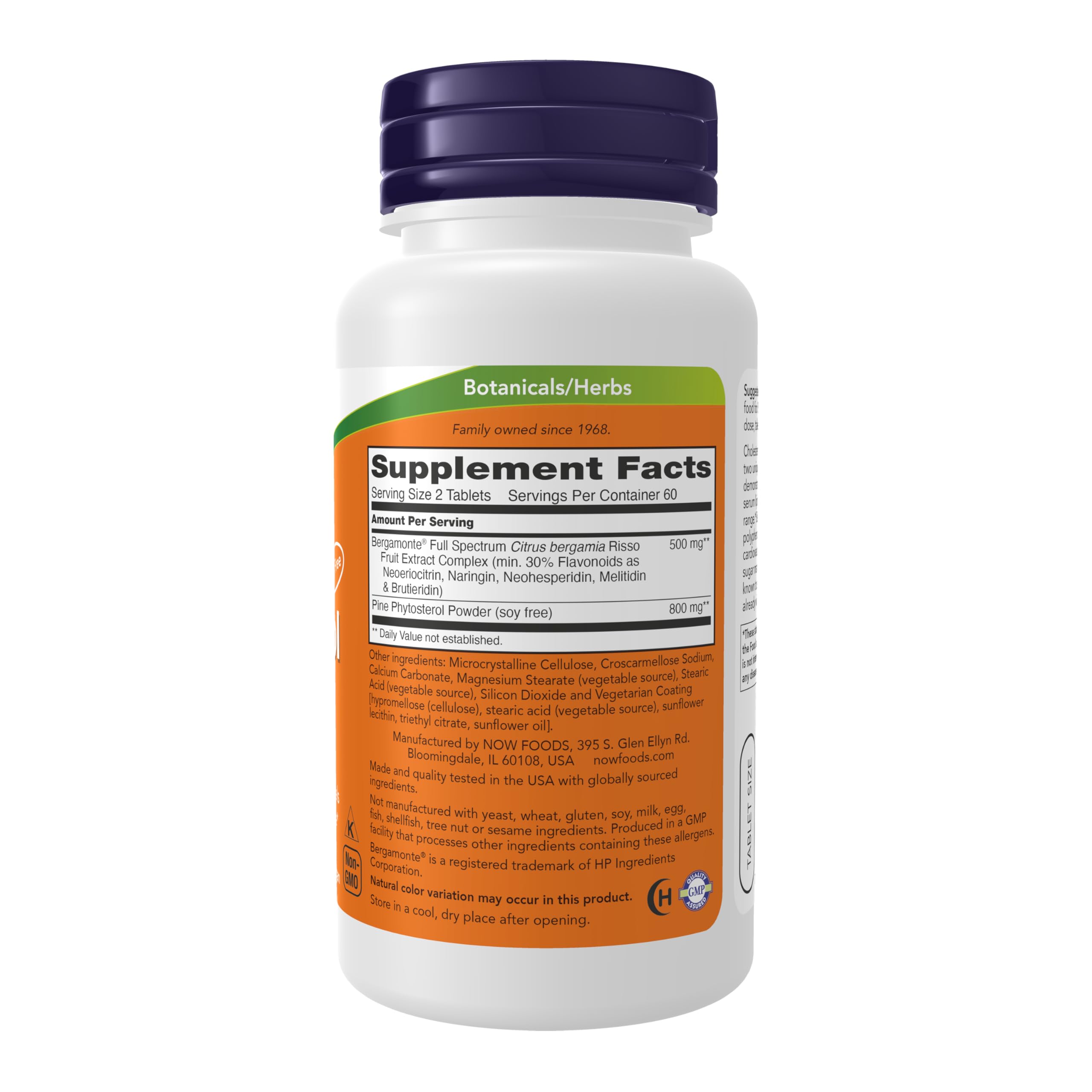NOW Foods Cholesterol Pro etiqueta Bergamonte y esteroles para confirmar ingredientes