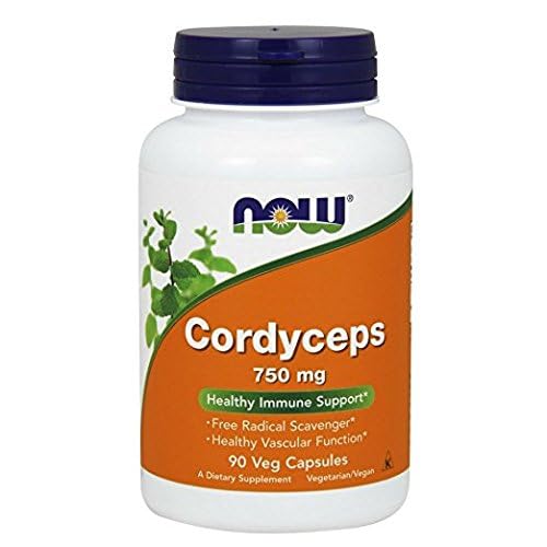 Cápsulas vegetales de NOW Foods Cordyceps 750 mg para uso diario