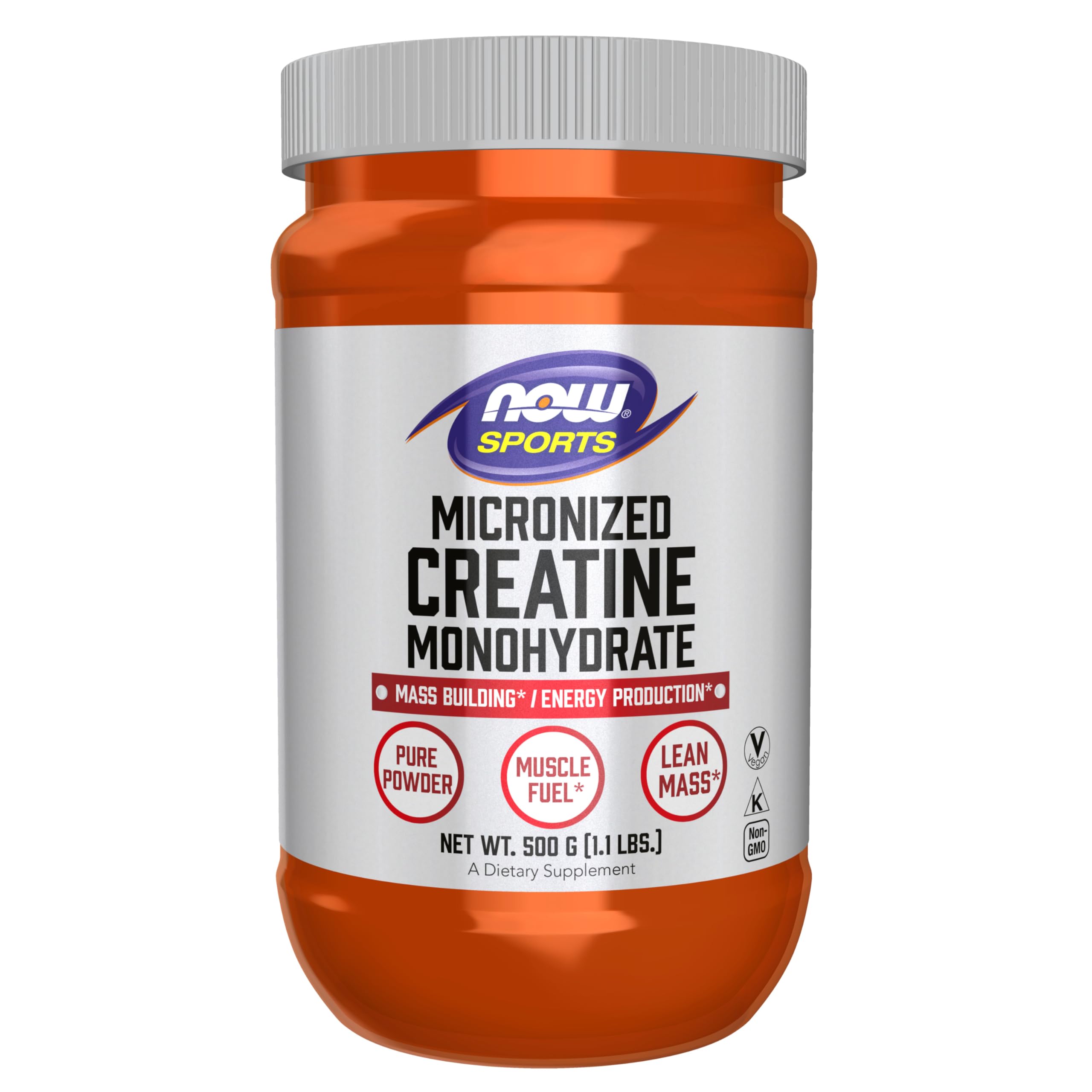 NOW Foods Creatina Micronizada en bote de 500 g para energía sostenida