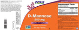 NOW Foods D-Mannose 500 mg cápsulas para limpieza de la vejiga