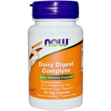 NOW Foods Dairy Digest Complete, caja de cápsulas para apoyar la digestión de lácteos