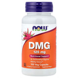 NOW Foods DMG 125mg cápsulas, forma conveniente para uso diario y apoyo al bienestar.