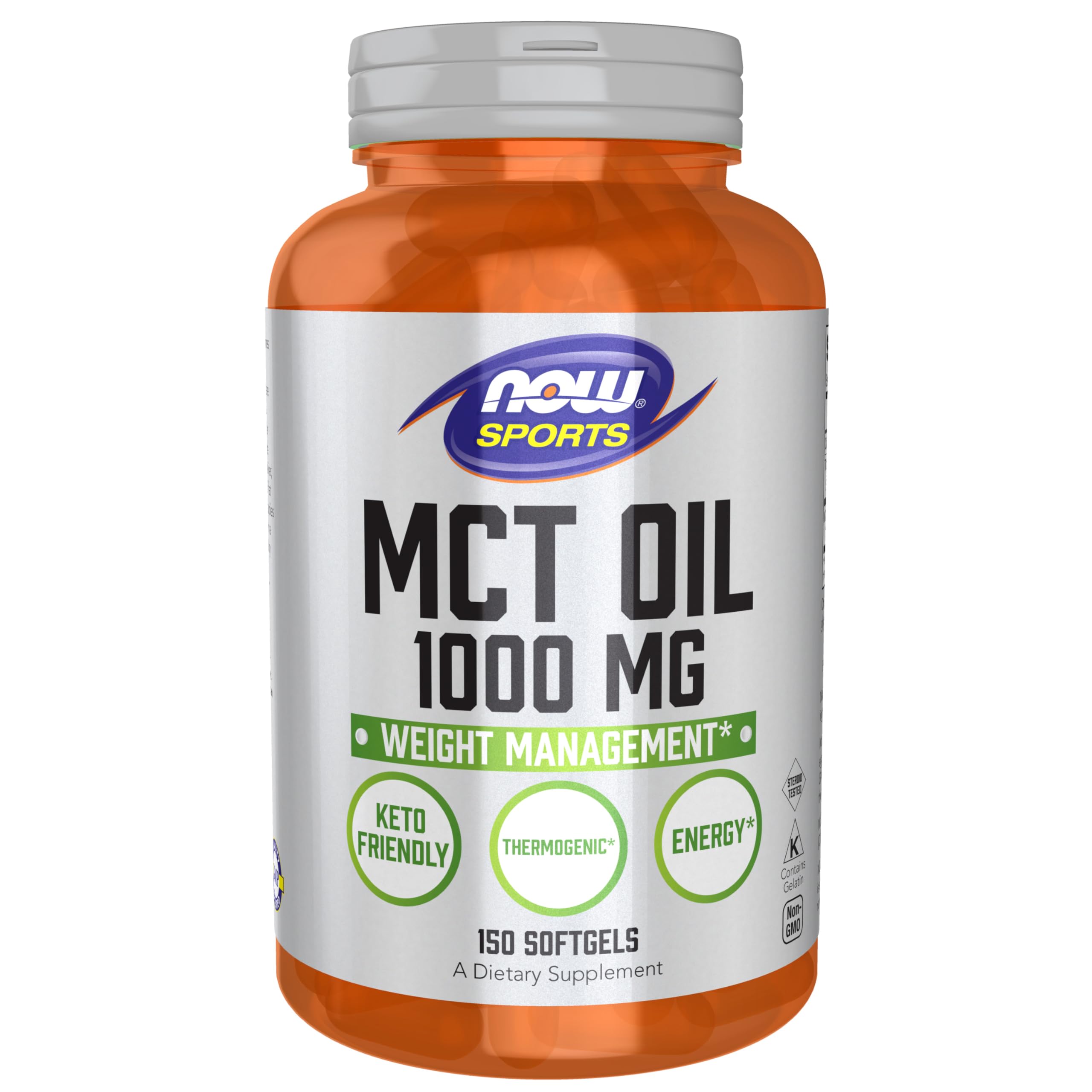 NOW Foods MCT Oil, botella, energía rápida para entrenar
