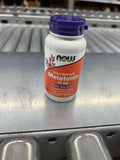 NOW Foods Melatonina Extra Fuerte 10 mg, etiqueta-frontal-clara, información clara para tomar.