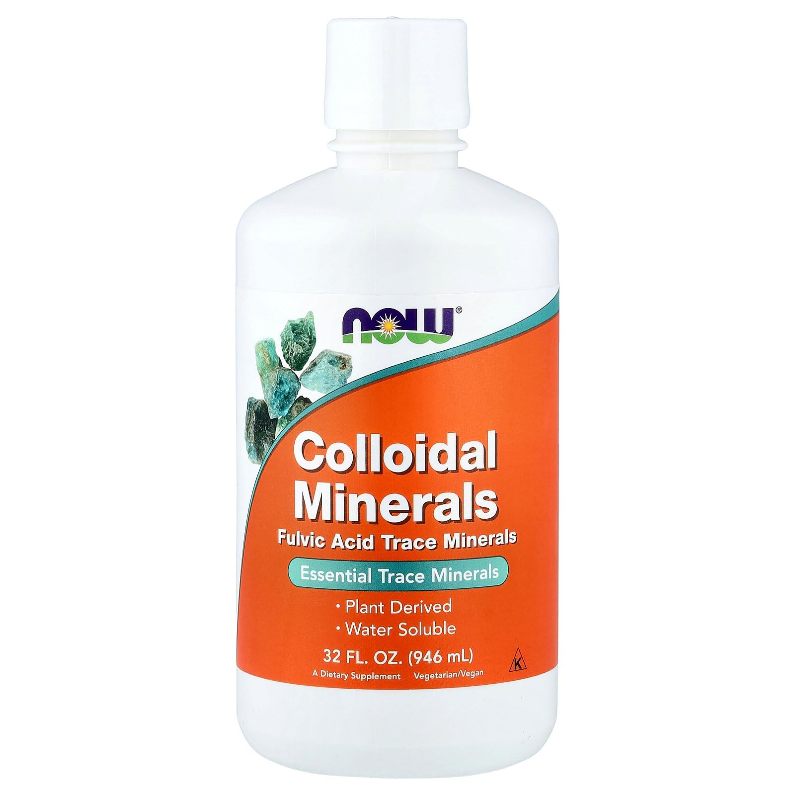 NOW Foods minerales coloidales en frasco, listos para enriquecer la dieta diaria.