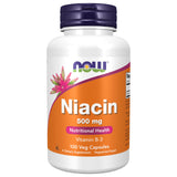 NOW Foods Niacina 500 mg cápsulas para la rutina diaria de salud.