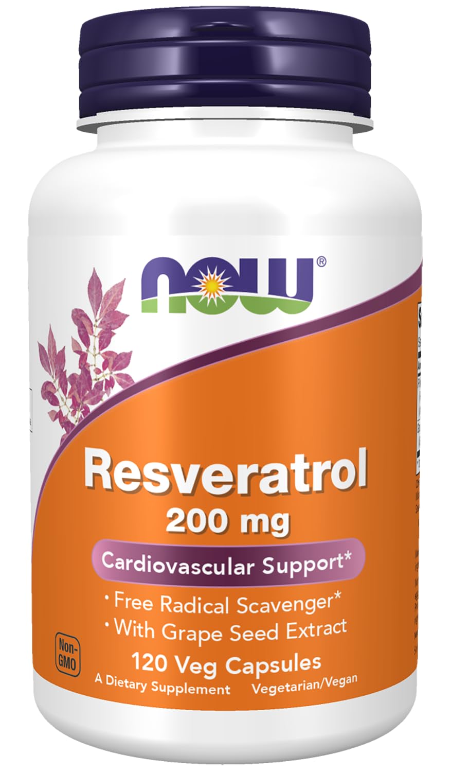 NOW Foods Resveratrol, botella de 120 cápsulas, opción antioxidante para el día a día.