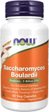 NOW Foods Saccharomyces boulardii en botella para apoyo digestivo diario.