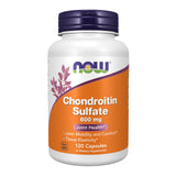 NOW Foods sulfato de condroitina 600 mg, botella de cápsulas para movilidad articular diaria.