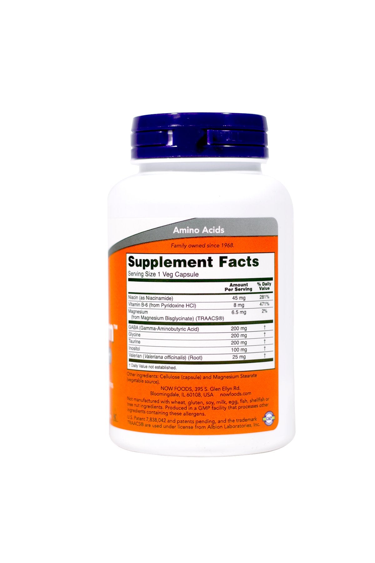 NOW Foods True Calm Amino Relajante, cápsulas vegetales para calma diaria.