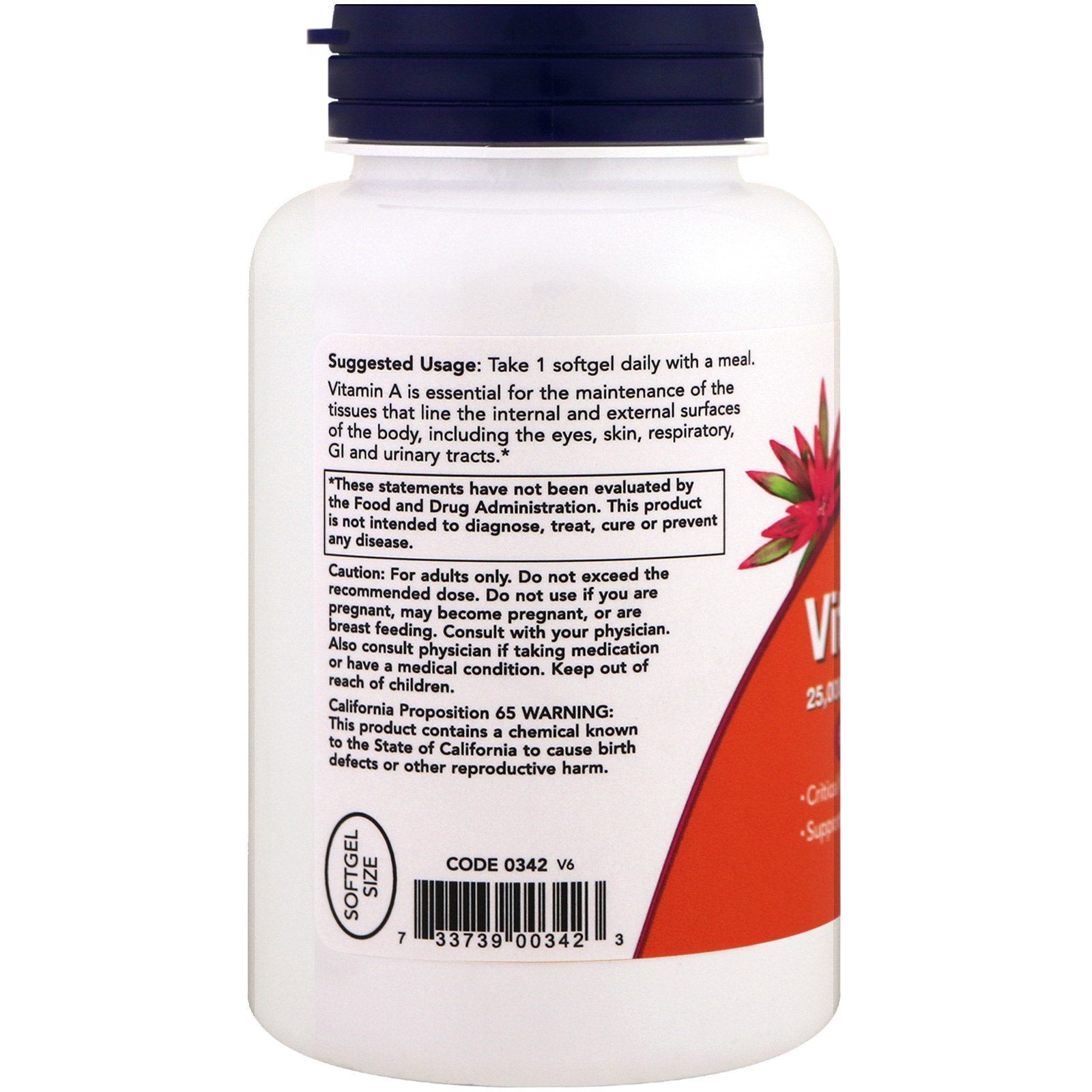 NOW Foods Vitamina A; apoyo al sistema inmune y bienestar