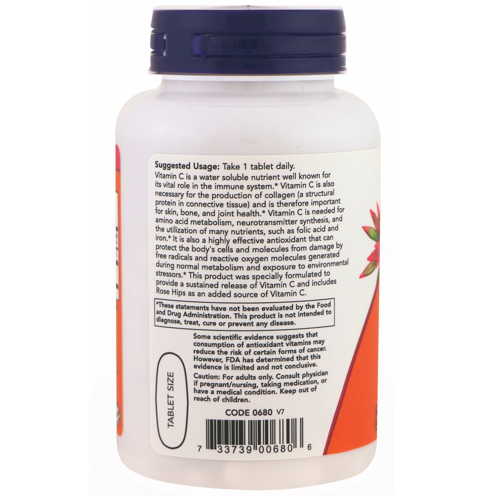 NOW Foods Vitamina C-1000 etiqueta clara facilita la identificación y uso