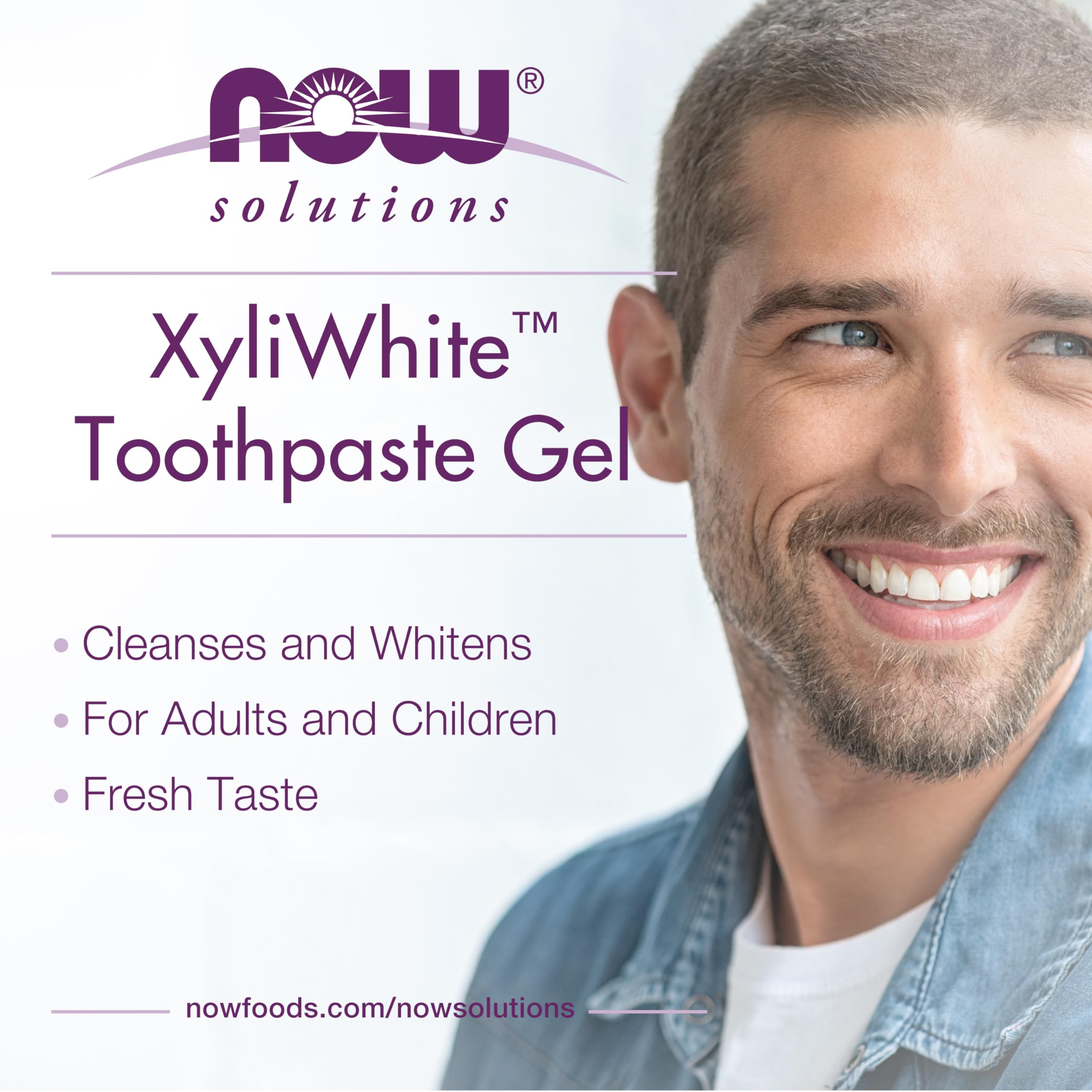 NOW Foods XyliWhite gel dental en tubo, blanqueamiento suave y cómodo.