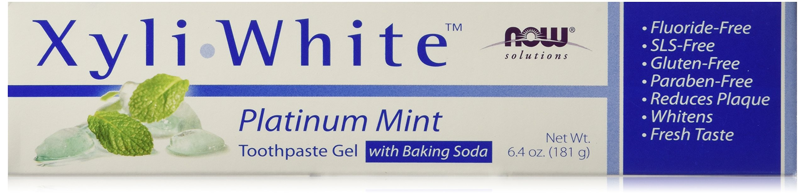 NOW Foods XyliWhite pasta dental menta platino; mejora el aliento y cuida dientes.