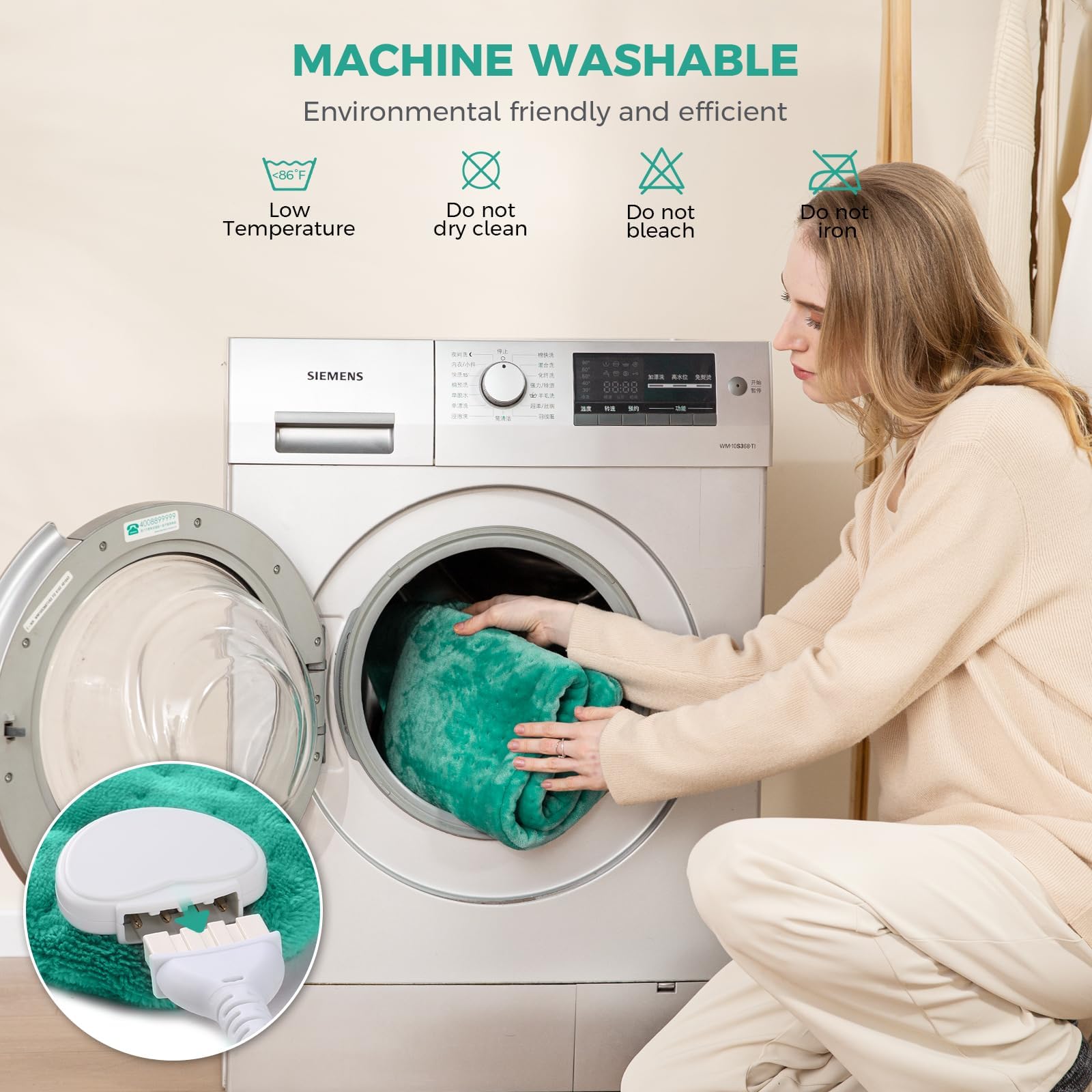 NOWWISH funda lavable a máquina para limpieza rápida.