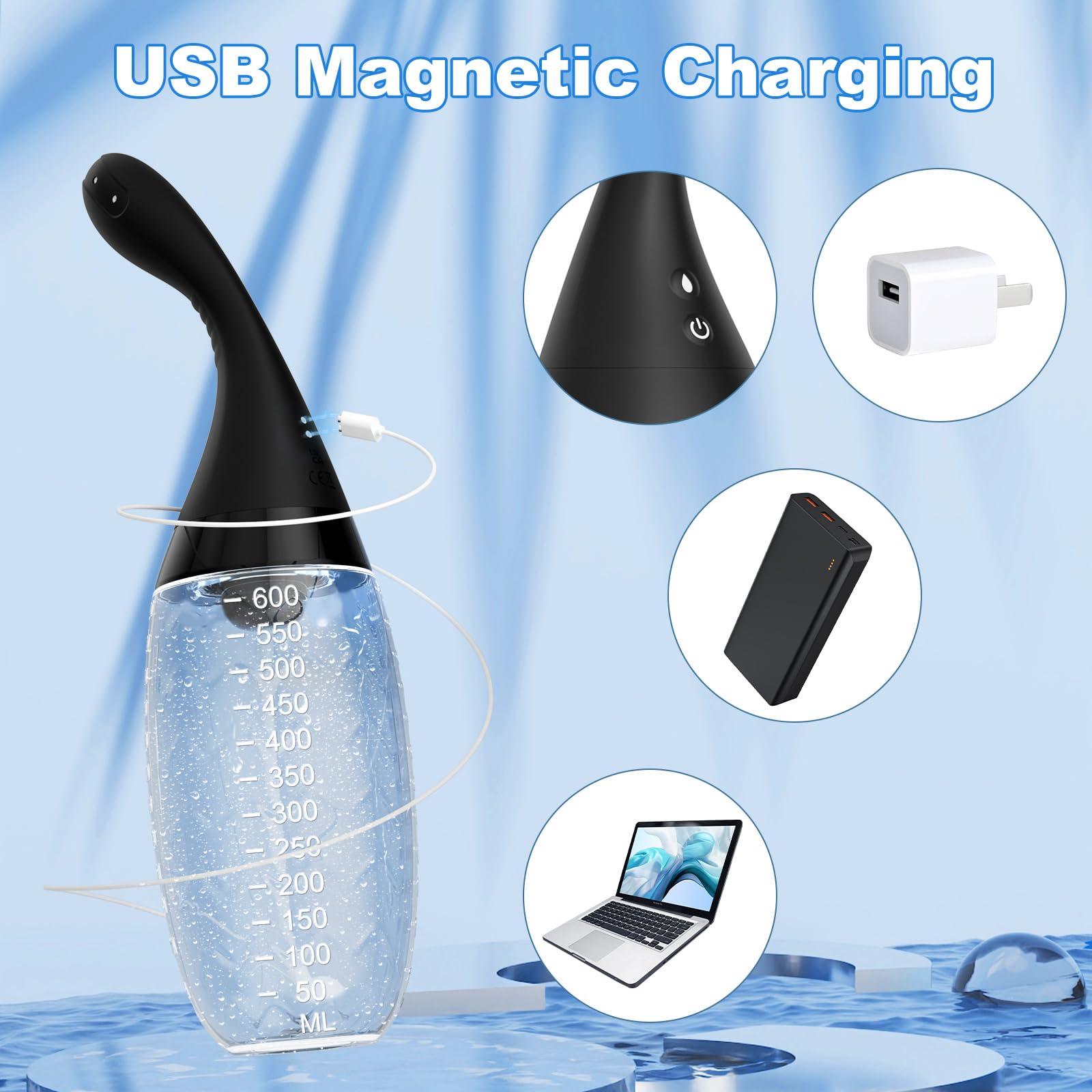 Carga magnética USB NPZO, hasta 35 minutos de uso continuo.