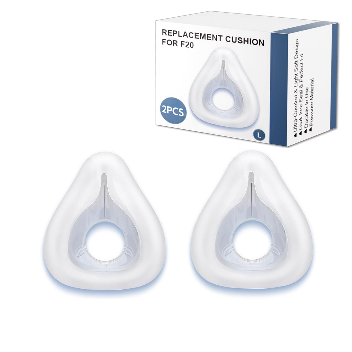 NQIAO almohadilla AirFit F20 grande repuesto en caja, ajuste estable.