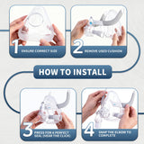 Almohadilla NQIAO para ResMed AirFit F20, ajuste seguro y sello confiable