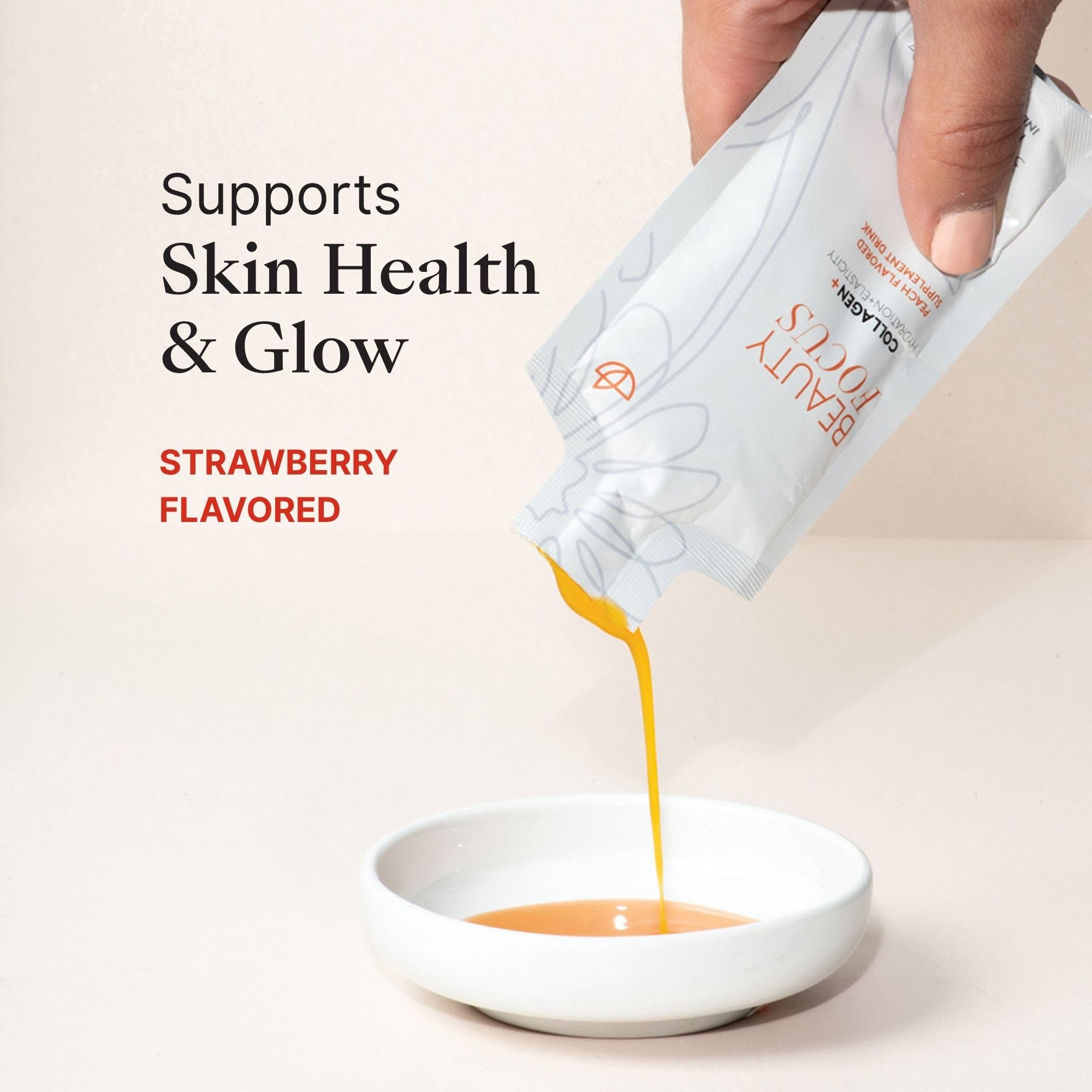 Nu Skin Beauty Focus Collagen+ sobre de porción individual, fácil de usar en cualquier momento.