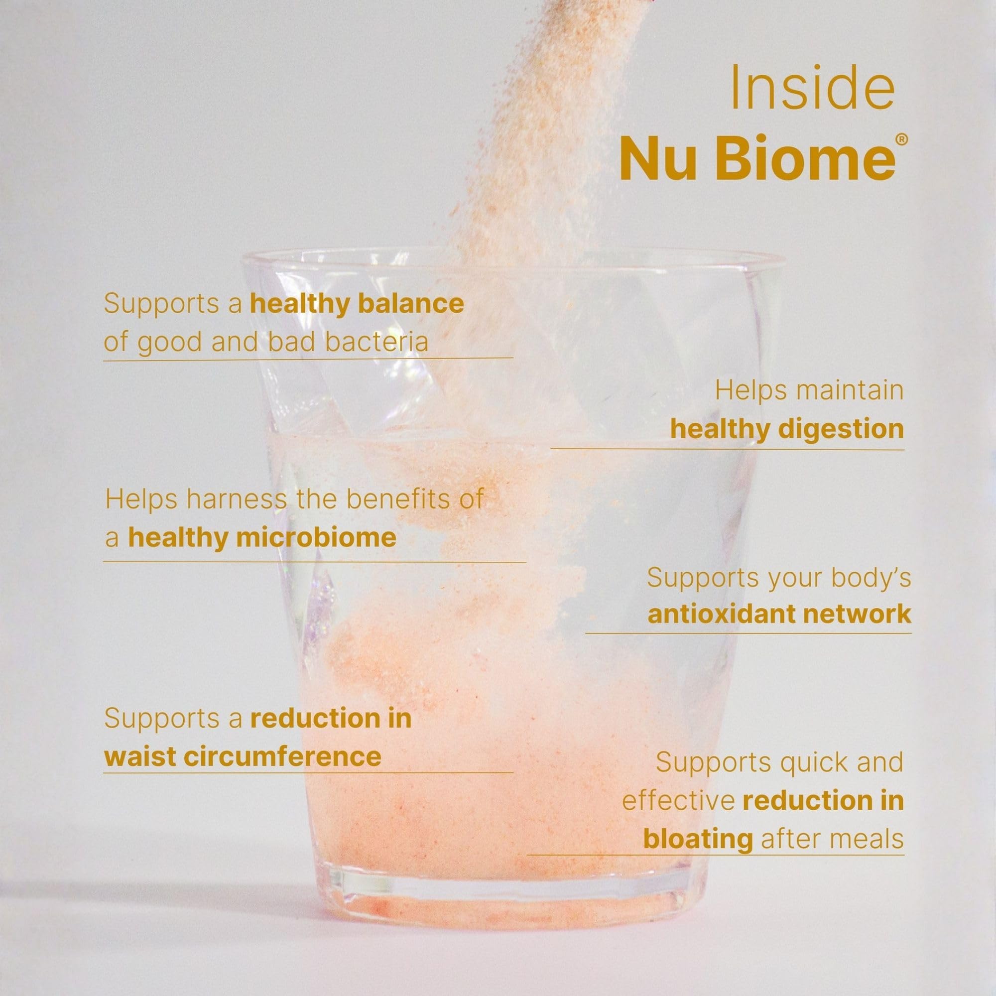 Nu Skin Nu Biome sin cafeína, opción suave para cualquier momento.
