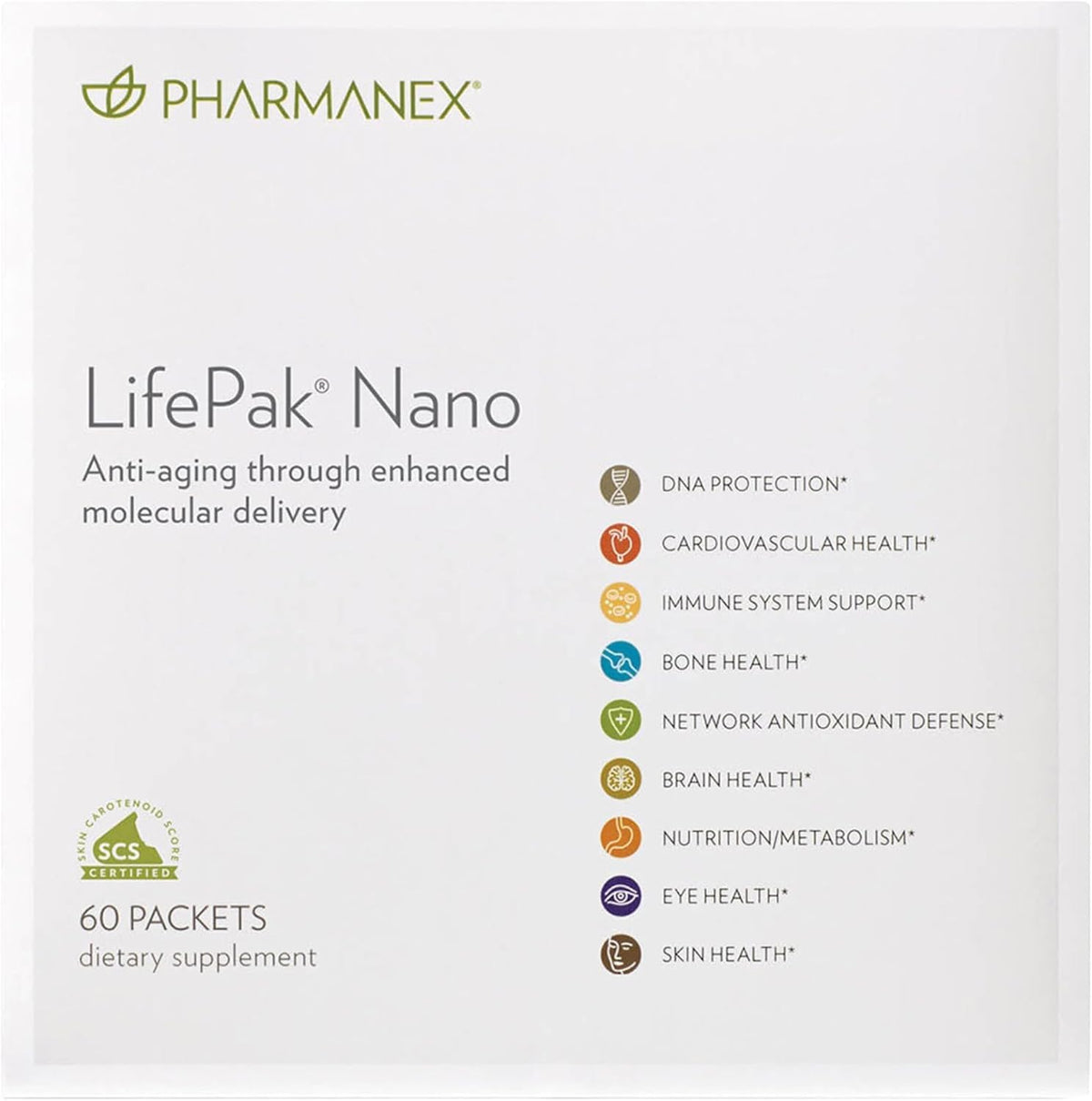 Nu Skin LifePak Nano: botella con dosificador para apoyo nutricional diario.