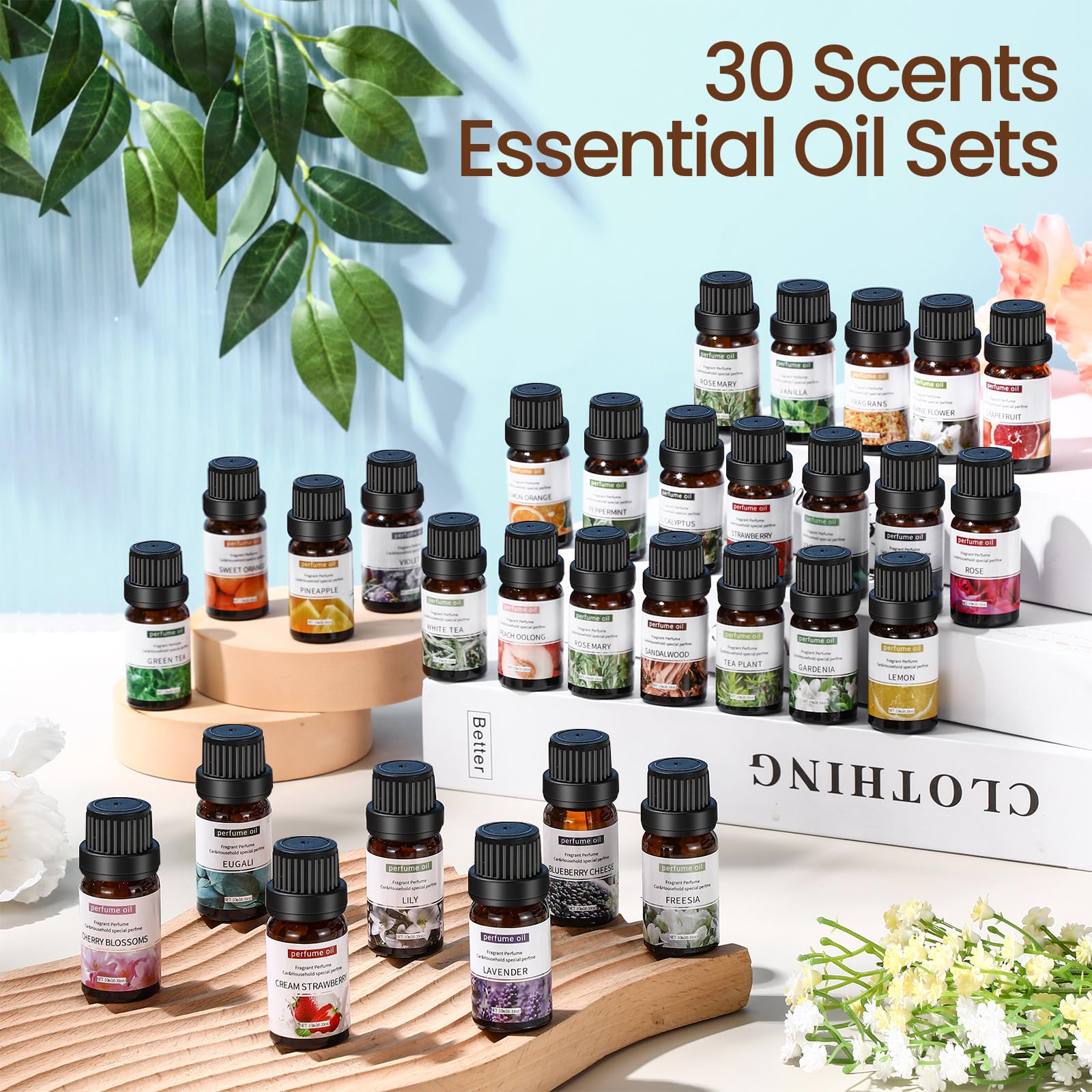 Nuanchu aceite esencial lavanda de 10 ml para relajación en casa.