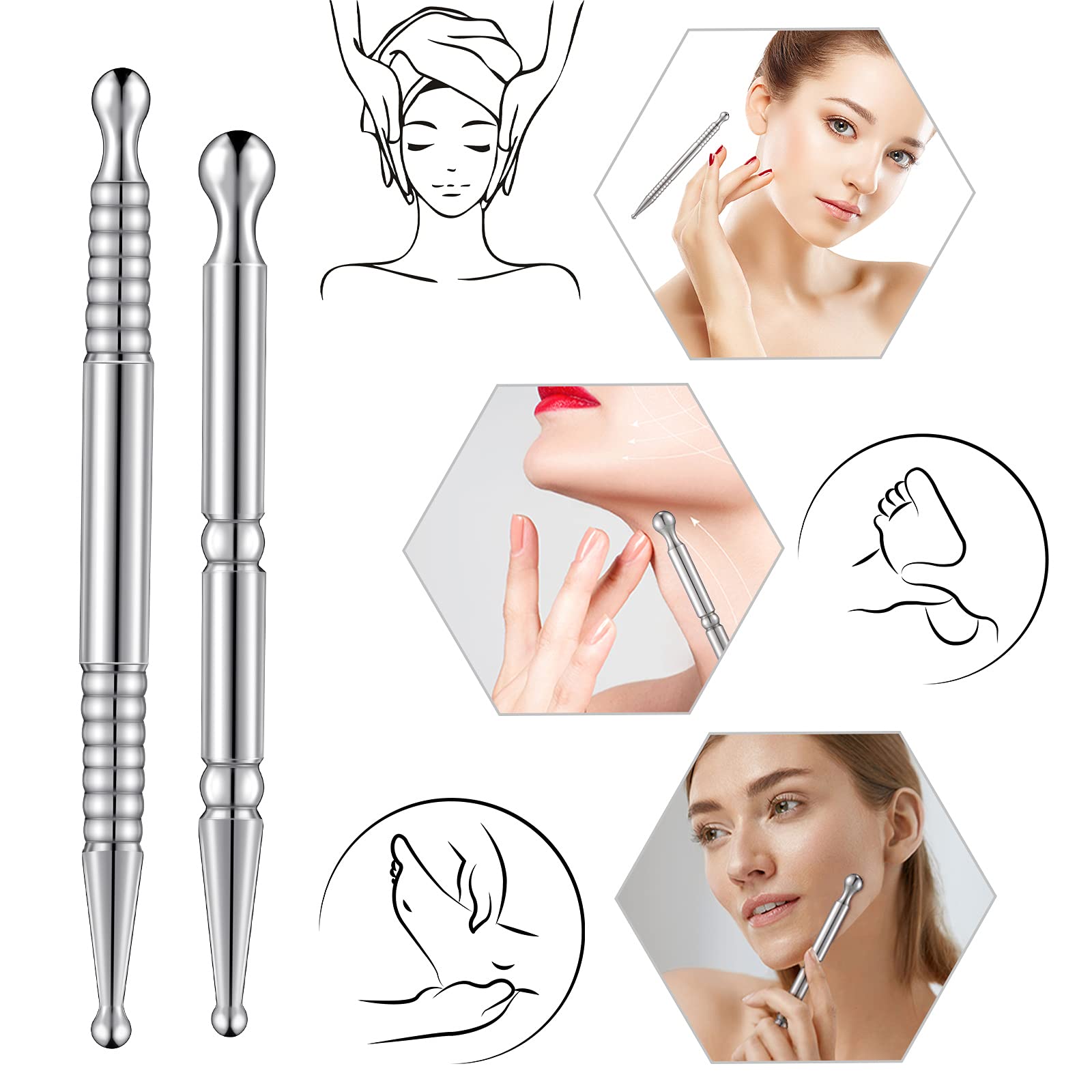 Nuanchu masaje facial para aliviar tensiones faciales con precisión.