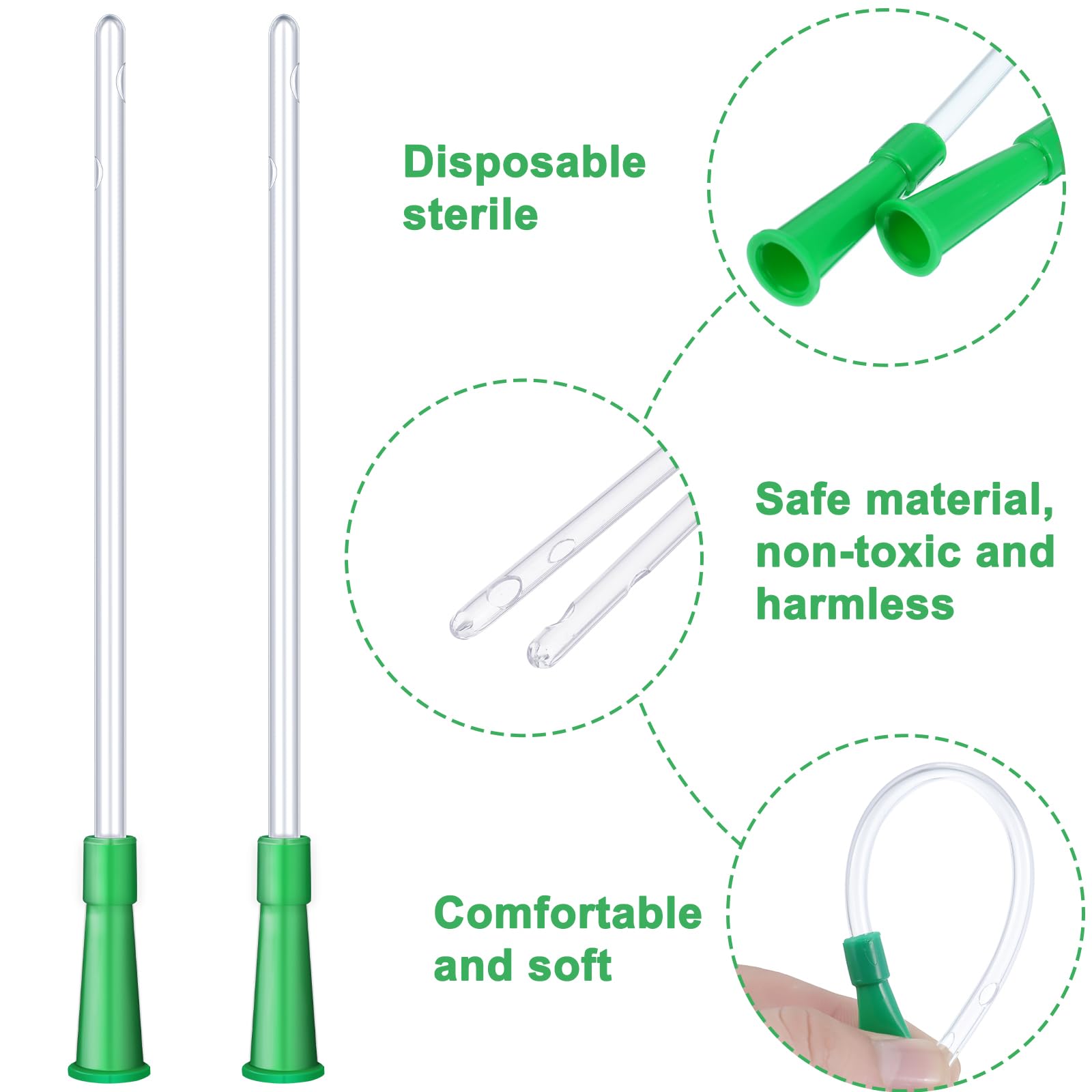 Nuanchu tubos enema PVC 15 cm, claros y fáciles de limpiar.