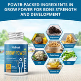 NuBest Grow Power: cápsulas con calcio y vitamina D3 para densidad ósea potencial.