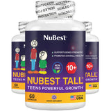 NuBest Tall 10+ botella frontal, posible apoyo al desarrollo óseo en jóvenes.
