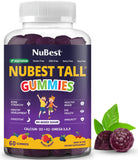 NuBest Tall Gummies botella frambuesa: sabor agradable y apoyo a huesos fuertes.